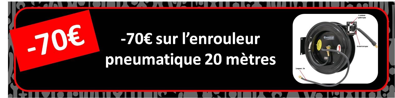Enrouleur d'air pneumatique 20 m&egrave;tres m&eacute;tallique